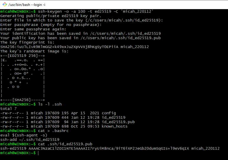 ssh-keygen screenshot